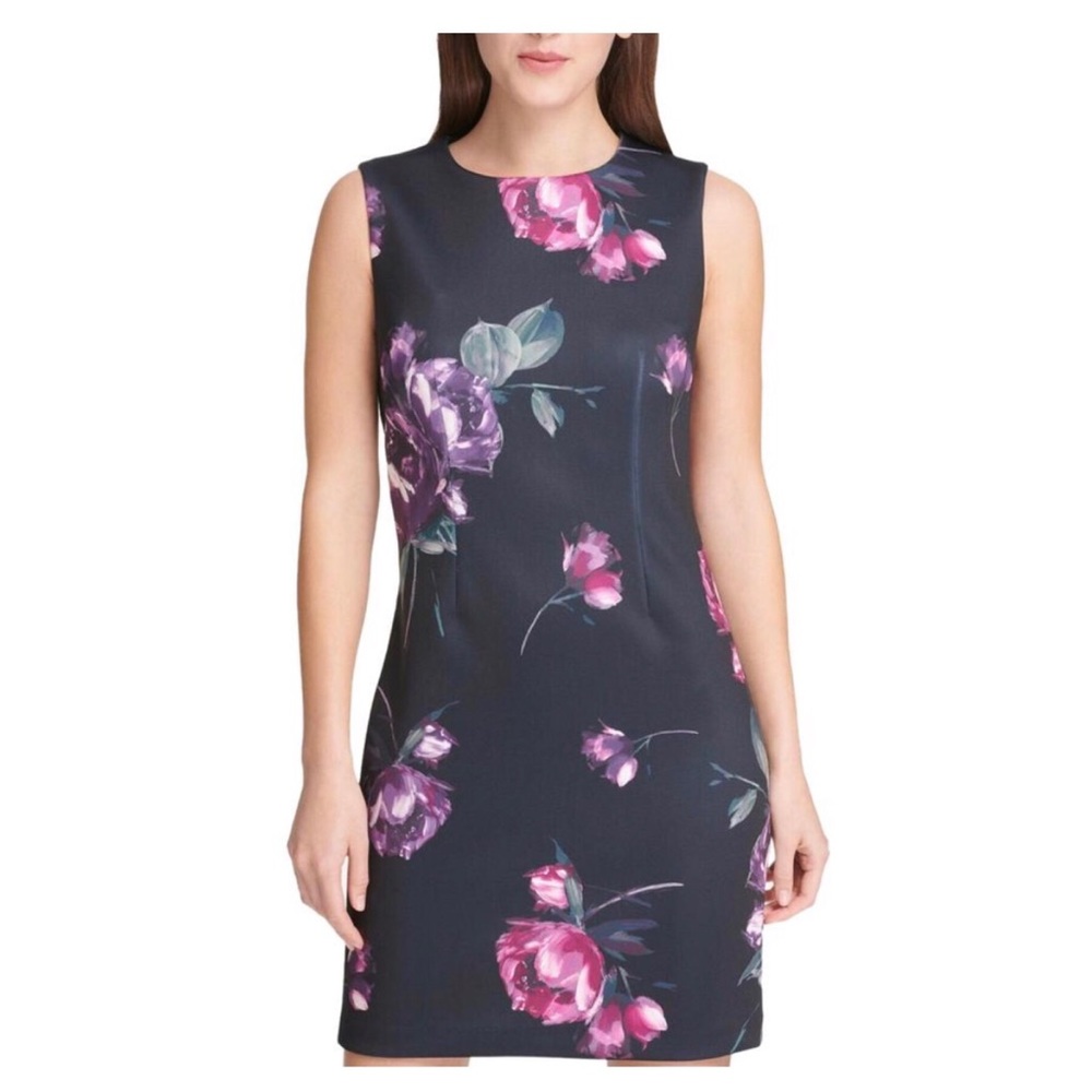 DKNY Work Dress With Floral Prints